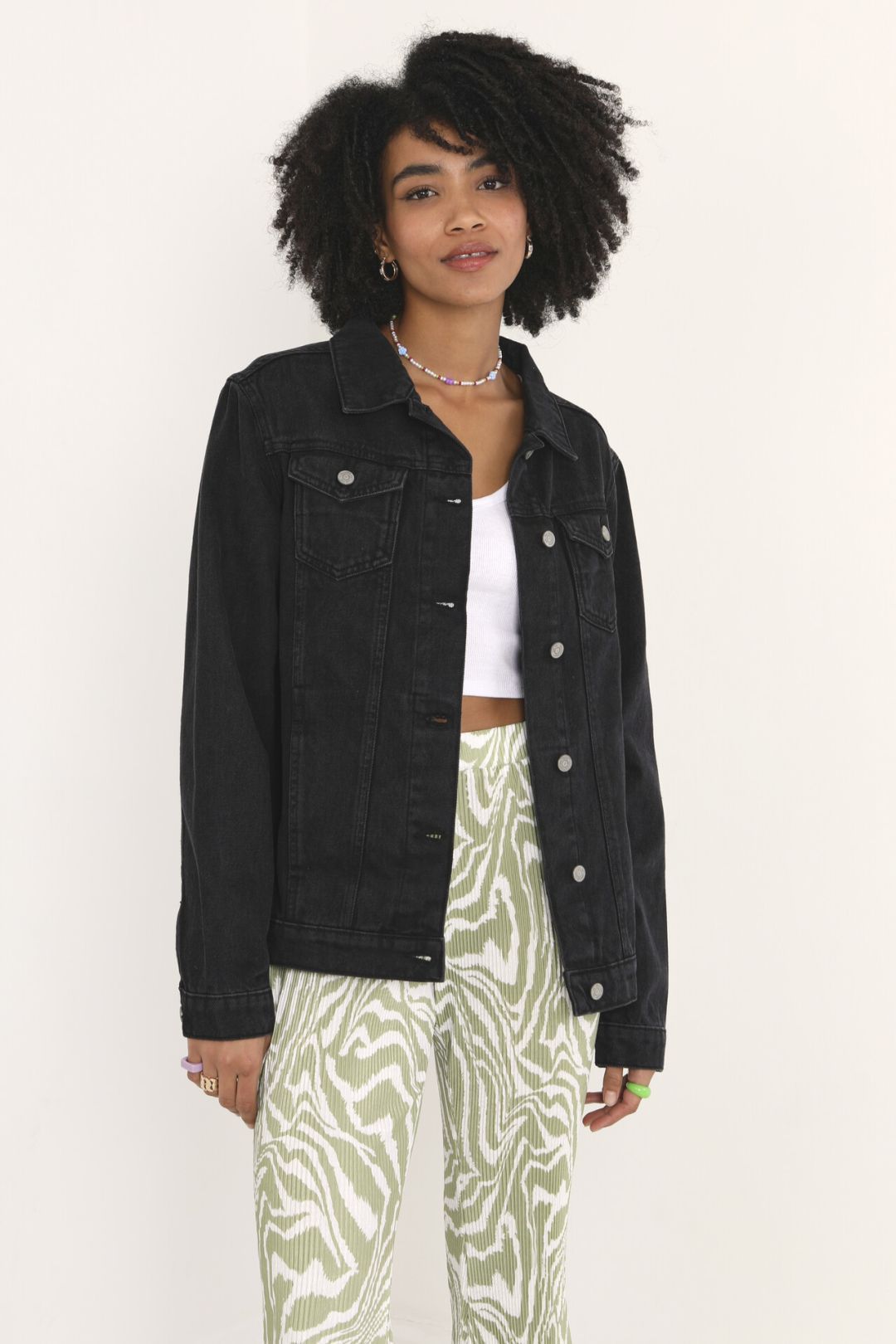 Washed Black Boyfriend Fit Denim Jacket