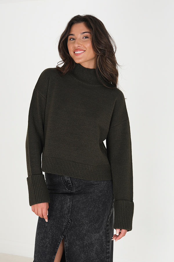 Turtle Neck Fisherman Knit Jumper