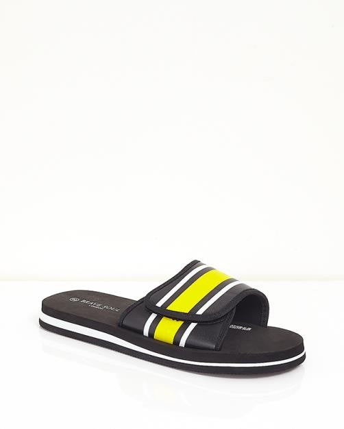 Striped Velcro Strap Pool Sliders