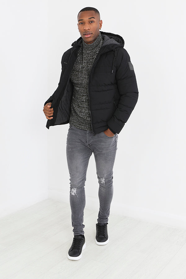 Padded Short Hooded Jacket