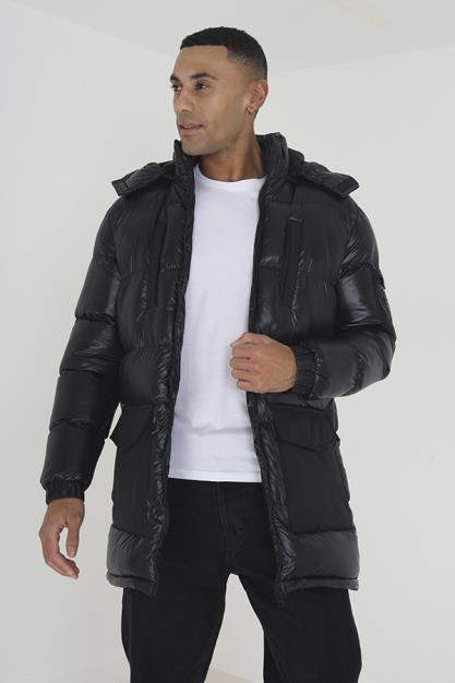 Black Padded Longline Jacket