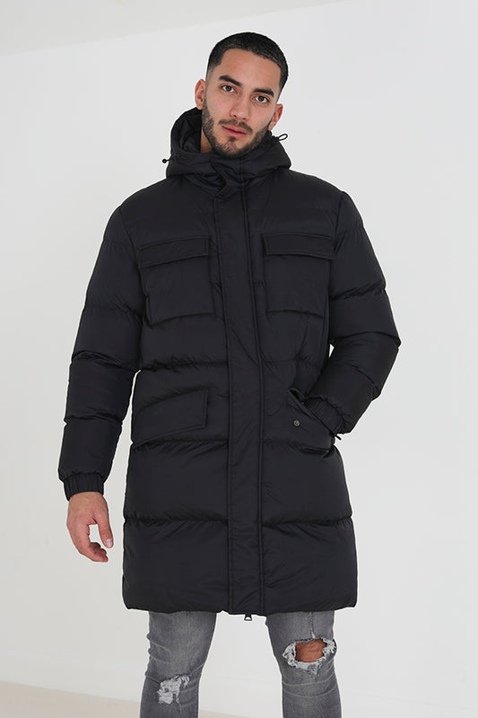 Padded Hooded Longline Jacket