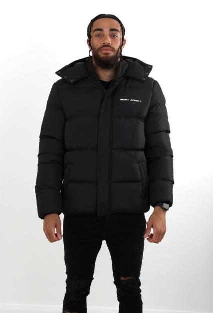 Black Hooded Oversized Puffer Jacket