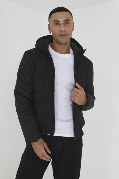 Soft Shell Puffa Sleeve Hooded Jacket