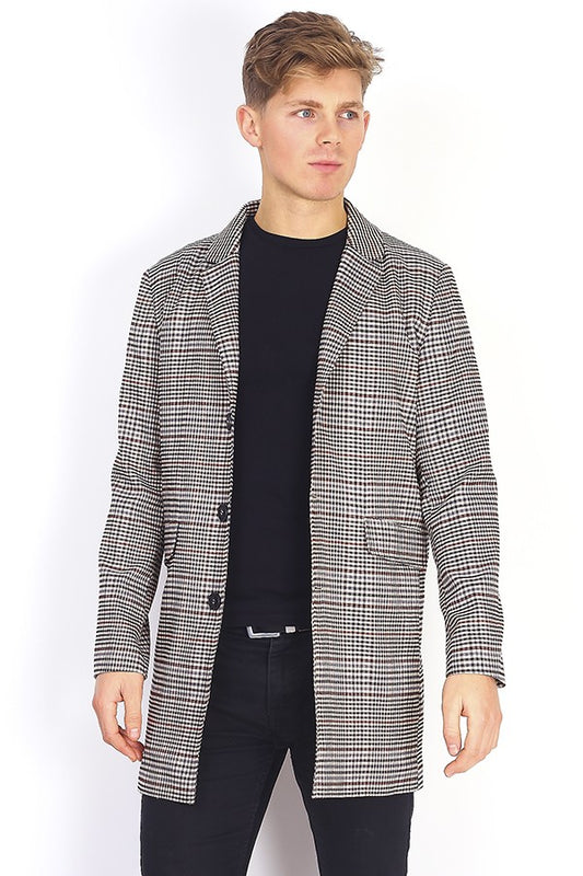 Gingham Checked Formal Longline Jacket