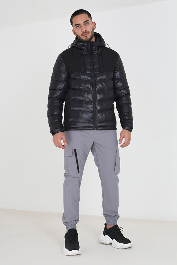 Nylon Hooded Padded Jacket