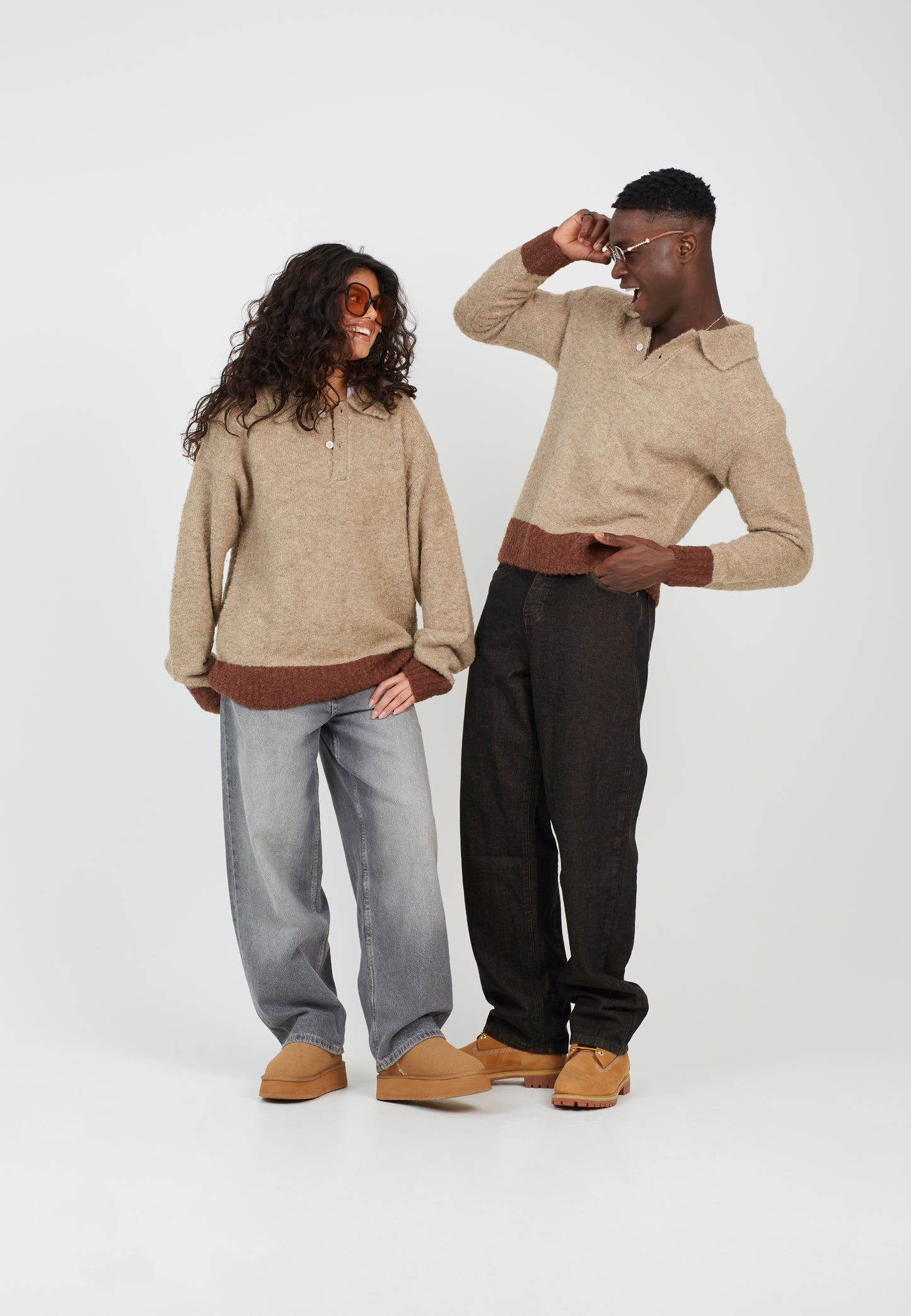 Mens Brave Soul Taupe Knitwear