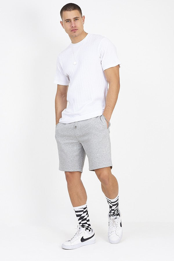 Plain Drawcord Brushed Back Fleece Shorts