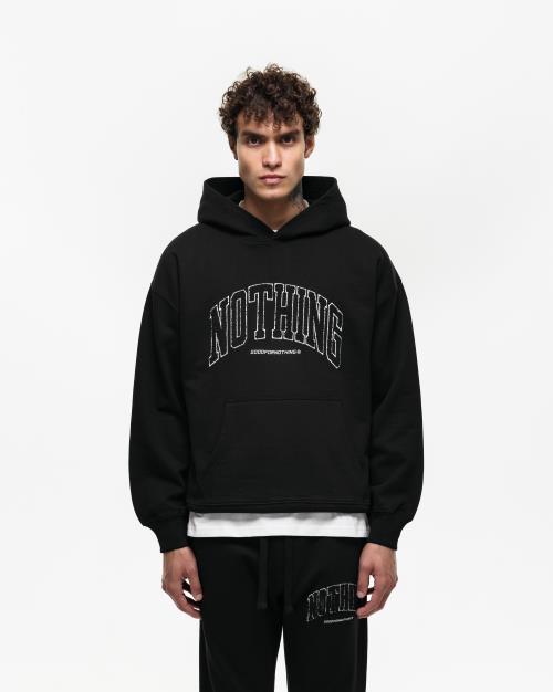 Oversized Hoodie With Dtg Flocking & Embroidery