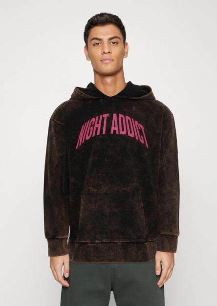 Night Addict Acid Wash Overhead Hoodie