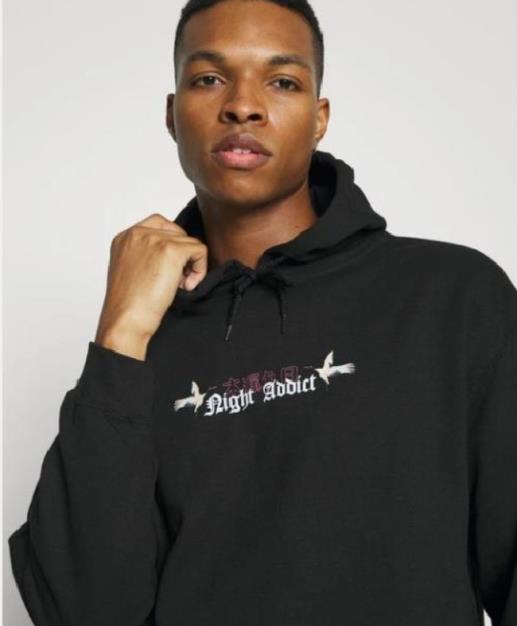 Night Addict Graphic Print Hoody 3Pc Hood