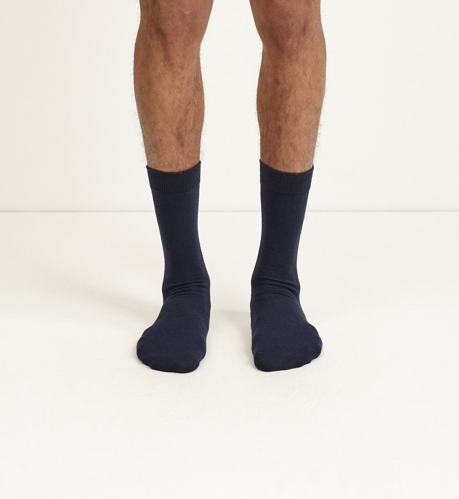 Plain Navy Five Pack Socks