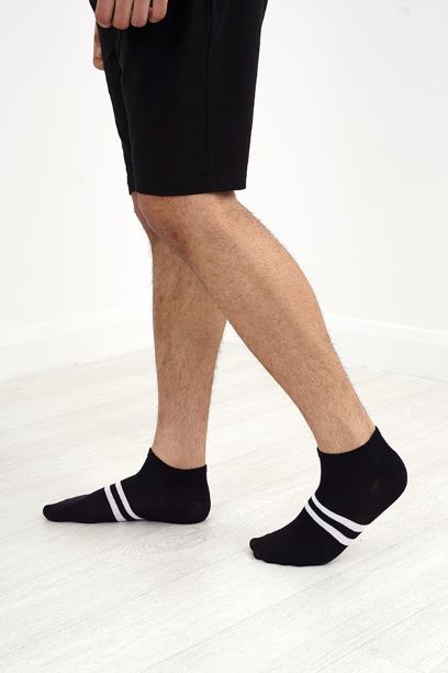 Five Pack Sports Stripe Detail Ankle Socks