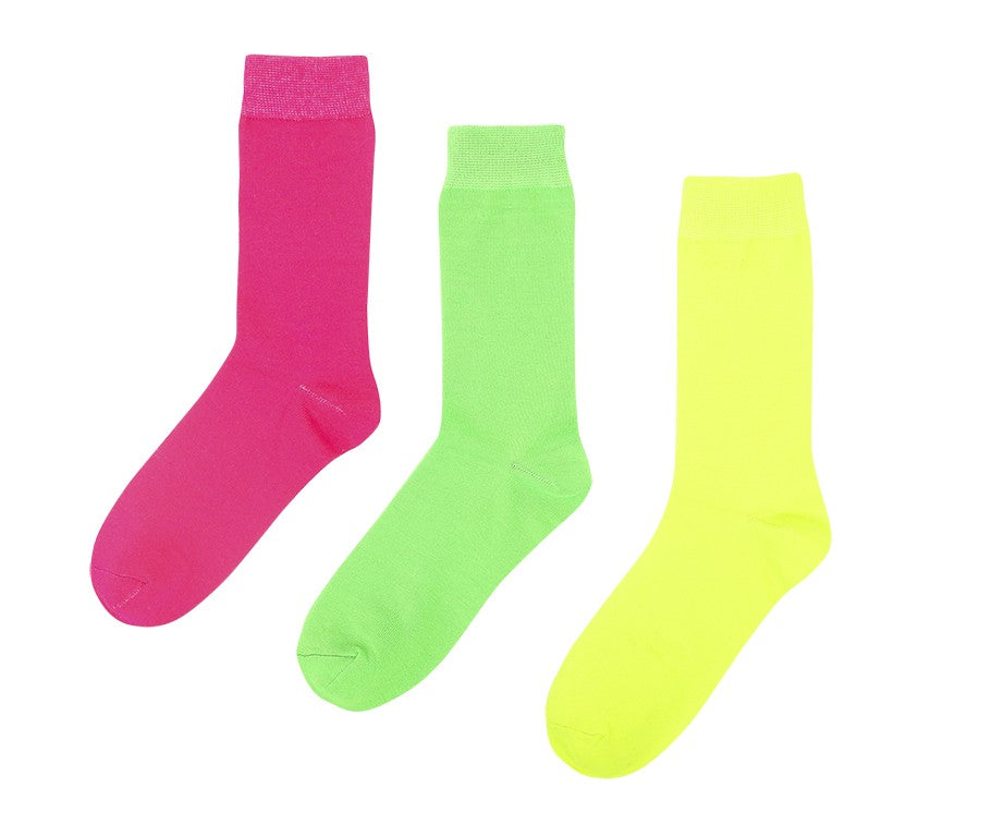 Three Pack Plain Neon Socks