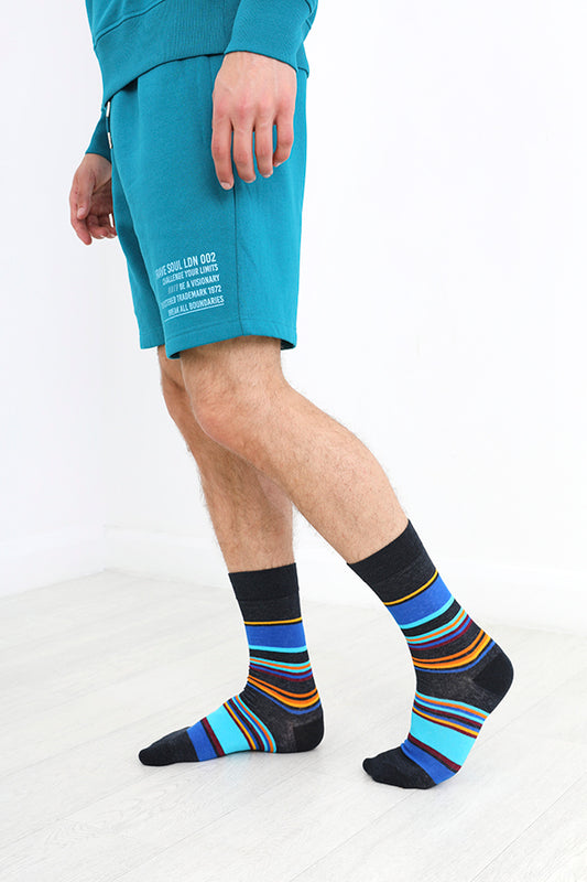 Blue Stripe Design Three Pack Socks