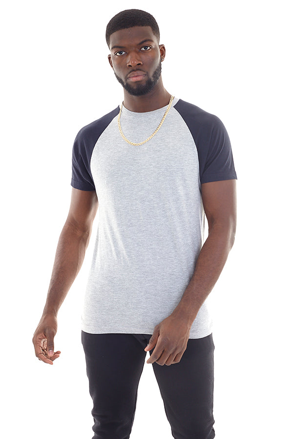 Crew Neck Contrast Raglan Sleeve T-Shirt