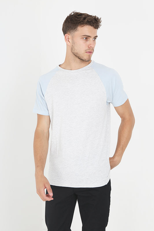 Crew Neck Contrast Colour Raglan Sleeve T-Shirt