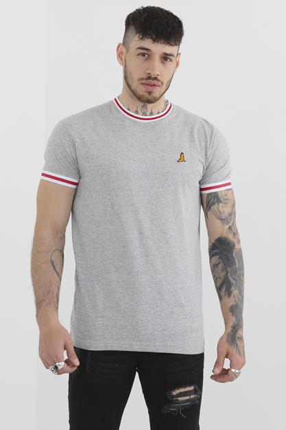 Short Sleeve Crew Neck Contrast Trim Tee Shirt