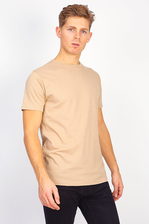 Plain Colour Basic Short Sleeve Crew Neck Tee