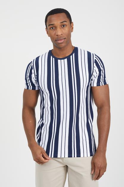 Standard Fit Vertical Stripe T-Shirt