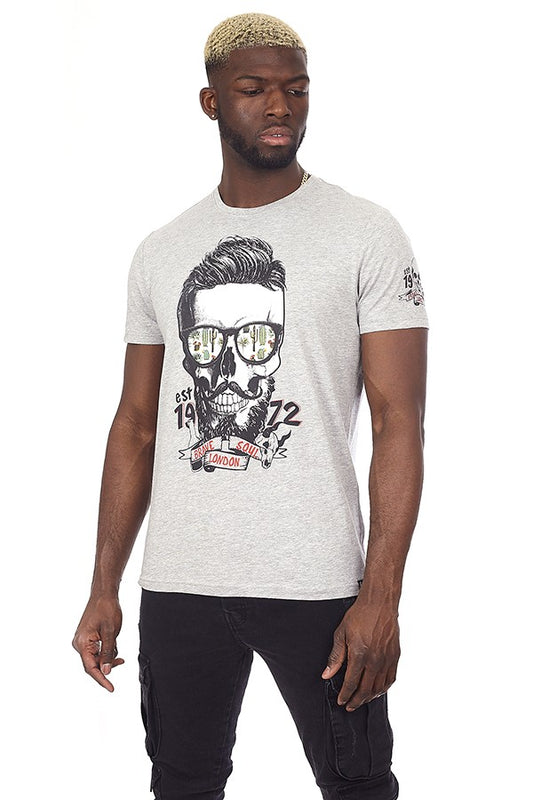 Skull Print Crew Neck T-Shirt