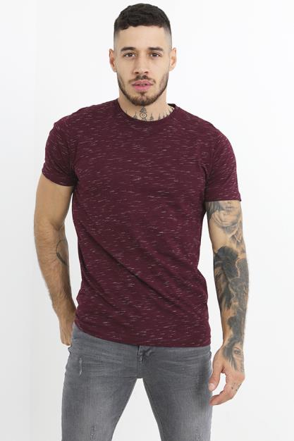 Injected Slub Fabric Crew Neck T-Shirt