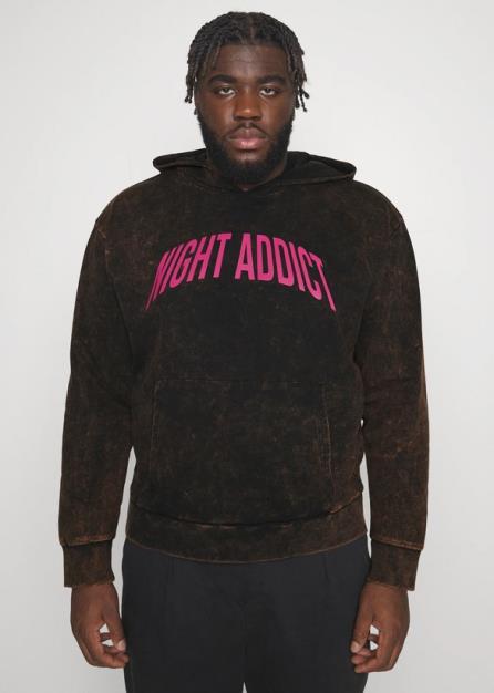 Night Addict Plus Acid Wash Overhead Hoodie